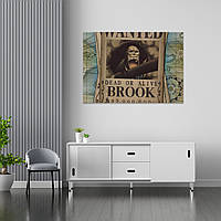 Плакат-постер с принтом Кавун One Piece Ван-Пис Brook Брук Розыскная листовка Брук А0 ПЛ000674(А0) z118-2024