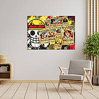 Плакат-постер с принтом Кавун One Piece Ван-Пис Розыскные листовки Пиратов соломенной шляпы ПЛ000696(A1)