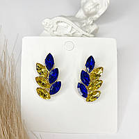 Сережки Finding Патріотичні колосок пшениці в кольорі прапора України Золотистий 32 мм х 17 мм