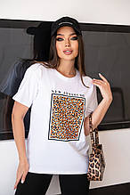 Жіноча футболка з леопардовим принтом "Jungle"| Норма і батал