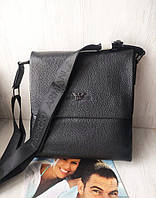 Стильная кожаная мужская сумка ARMANI black