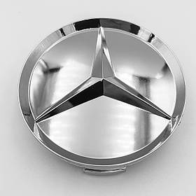 Ковпачки в диски Mercedes Benz (Мерс) 75 мм Повністю Хром