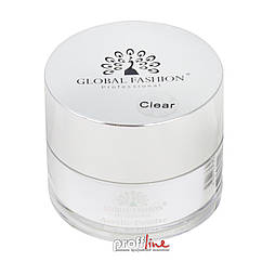 Акрилова пудра для нігтів Global Fashion Acrylic Powder Clear прозора, 15 г