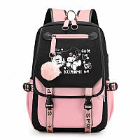 Шкільний рюкзак для дівчинки в школу «Куромі» з USB зарядкою, щільний рюкзак для дітей 3, 4, 5, 6, 7 клас