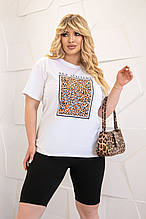 Жіноча футболка з леопардовим принтом "Jungle"| Батал
