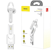 Блютуз гарнітура з USB док-станцією Baseus Encok A05 Bluetooth 5.0 White (NGA05-02)