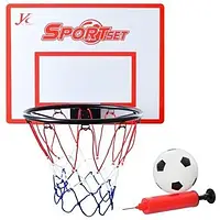 Набор для игры в баскетбол MR 0555: кольцо (диаметр 39 см), сетка, мяч, насос, щит