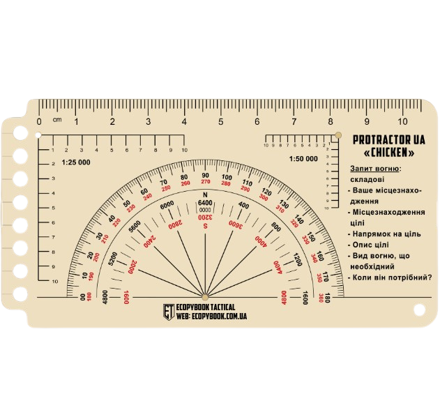 Лінійка PROTRACTOR NATO "CHICKEN" 120x63 (mm), фото 1
