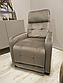 Крісло реклайнер бежевий оксамит Otus бежеве з відкидною спинкою та підніжкою у вітальню, фото 2
