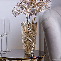 Стеклянная ваза для цветов, декоративная ваза, высота 23,5 см, Золото