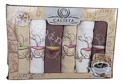 Набір вафельних кухонних рушників 6 шт. 40х60 Calista Coffee Кава Кава-3