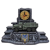 Оригинальный сувенир с часами подставка "Украинский ЗИЛ 131", Подарок военному на День автомобилиста
