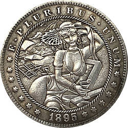 Сувенір монета долар США 1895г. Морган "Дівчина на морі". Hobo Coin American Morgan