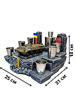 Підставка під алкогольні напої з гіпсу настільні міні-бари танк "Український БТР-80" №2 Shop UA
