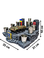 Подставка под алкогольные напитки из гипса настольные мини бары танк "Український БТР-80" №2 Shop UA