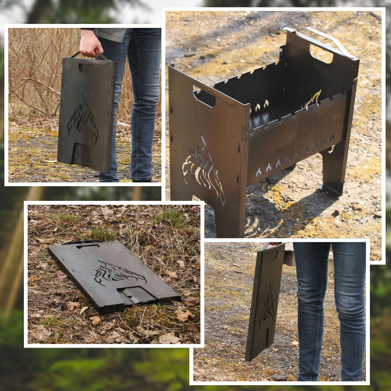 Мангал-кейс на 8 шампурів. Розкладний, переносний мангал із товстої сталі. Мангал трансформер, фото 1