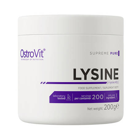 Амінокислота Л-Лізин OstroVit L-Lysine 200г Польща, фото 1