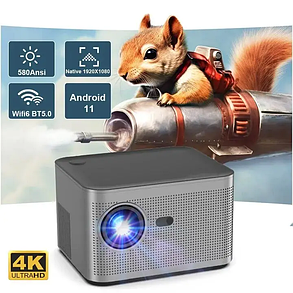 Смарт Проєктор MAGCUBIC HY350 Gray 4K 580ANSI BT5.0 Wifi 6 Домашній кінотеатр, фото 1