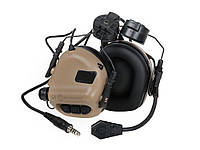 VIO Тактичні активні навушники EARMOR M32H MOD3 з бічним кріпленням Coyote Brown ВТН