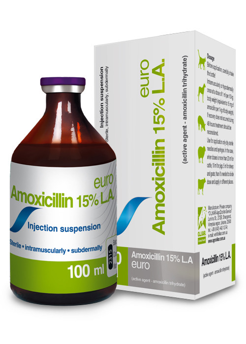 Амоксициллин ЛА 15% Евро, 100 мл (Амоксицилин, Амоксацилин): продажа ...