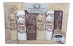 Набір вафельних кухонних рушників 6 шт. 40х60 Calista Coffee Кава Кава-2