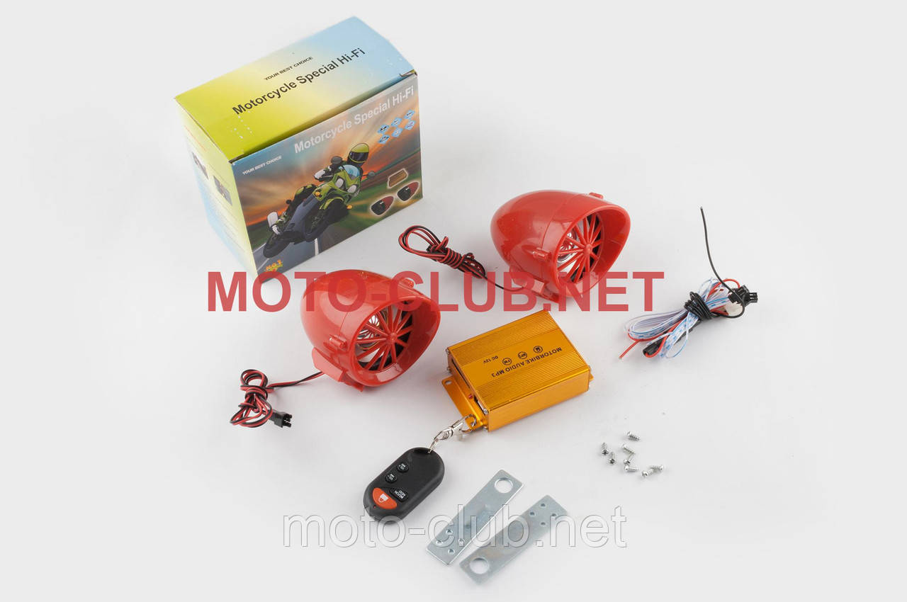 Аудіосистема BEST CHOICE (3.5", червона, підсвітка, сигн., МР3/FM/SD/USB, ПДК, роз'єм ППДУ 3K) (mod.2)