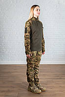 Женская армейская форма хищник саржа камуфляж украинская военная летняя качественный костюм зсу убакс штаны
