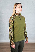 Женская тактическая кофта мультикам рипстоп всу военного образца армейская камуфляжная рубашка multicam боевая