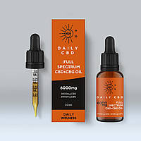 Масло КБД 6000mg CBD+CBG Daily Wellness масло 10ml DailyCBD Конопляное масло cbd Кбд медицинское масло для сна