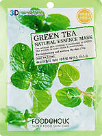 Тканевая маска с экстрактом зеленого чая Food A Holic Natural Essence Mask Green Tea 23 г