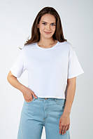 3375-54біл Укорочена футболка жіноча біла Тм Авекс