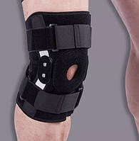 Ортез на коліно із металевими шарнірами FlyHigh Чорний. Універсальний розмір до 49см M-XL