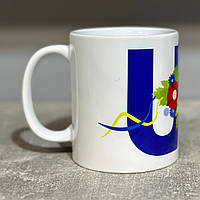 Керамічний кухоль з принтом (330мл, білий) "UA"