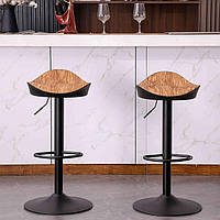 Набор барных стульев Bar Chair Регулируемые поворотные барные стулья для дома с деревянной текстурой