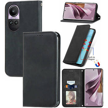 Чохол-книжка Skin Feel Leather Wallet для Oppo Reno 10 5G Black