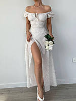 Софтовое платье миди в цветочный принт с коротким рукавом Арт. 528