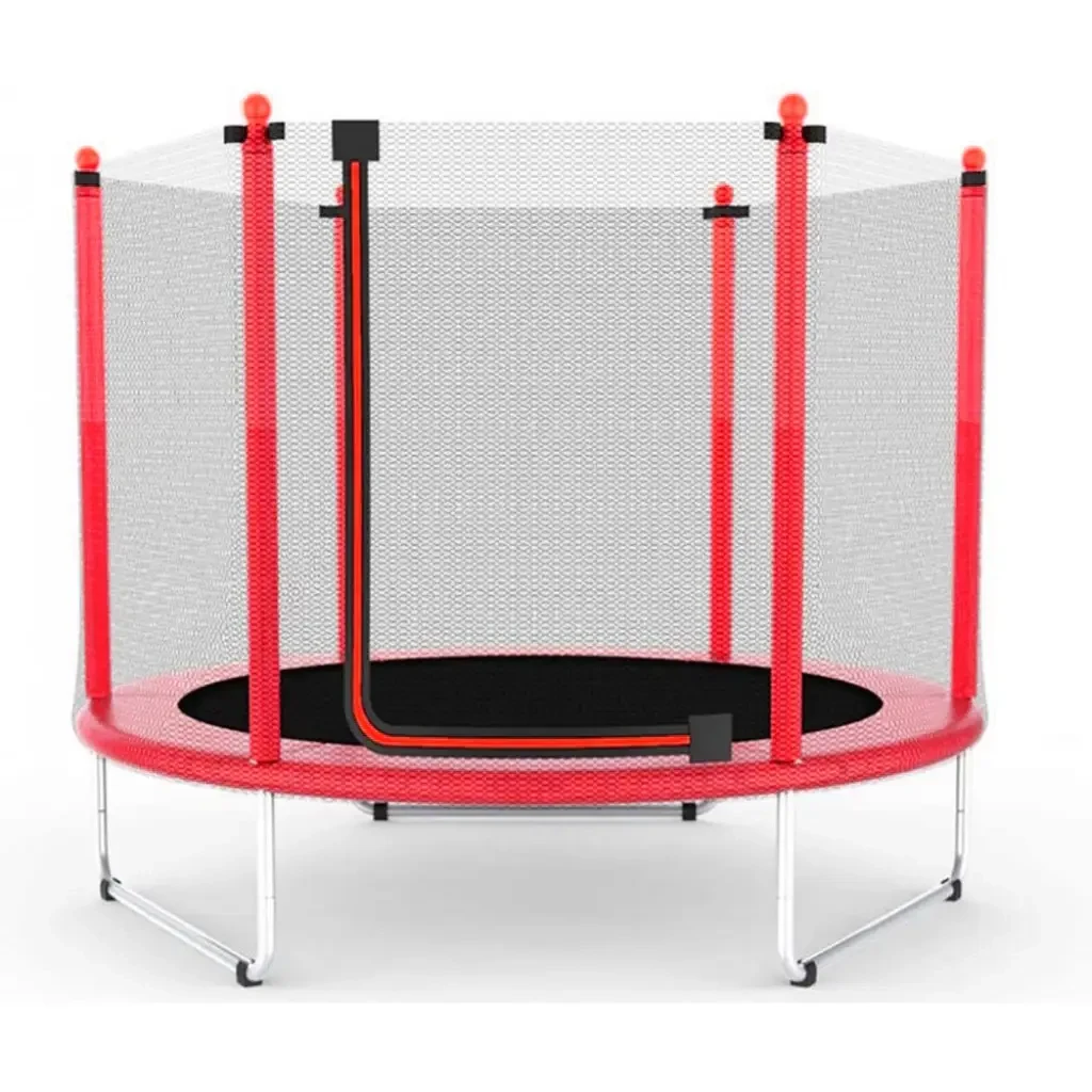 Дитячий батут Atleto 152 см з сіткою червоний, фото 1