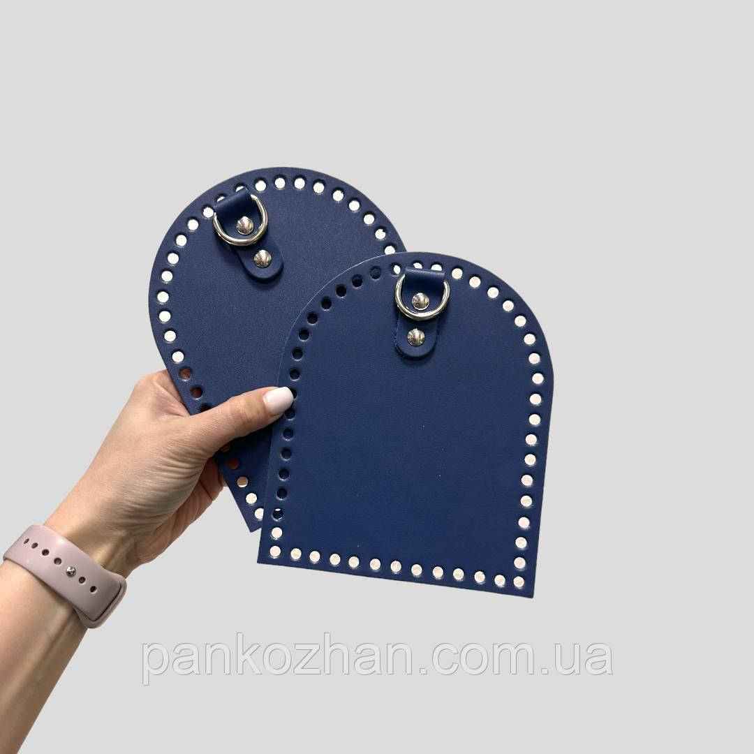 Боковини шкіряні до вʼязаної сумки 17х14 зі шльовками, фото 1