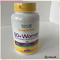 Super Nutrition Women multivitamin Мультивітаміни для жінок старше 50 років потрійної дії без заліза, 90 табле