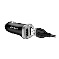 Автомобильное зарядное устройство Joyroom C-M216 2 USB 3.1A + Кабель Lightning Цвет Чёрный