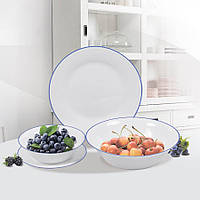 Обеденный набор посуды жаропрочное стекло 19 предметов Maestro MR-30052-19S Набор квадратных тарелок 6 персон