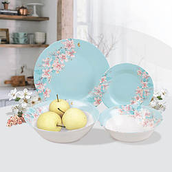 Обідній набір посуду жароміцне скло 19 предметів Maestro MR-30062-19S Набір квадратних тарілок 6 персон