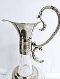 Хрустальний Декантер графин для вина зі срібним декором, фото 2