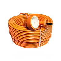 Подовжувач Svittex ПВС 2*1.5 мм² ГОСТ 25м оранжевий круглий 16А (15)