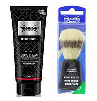 Крем для бритья Wilkinson Sword Barber's Style Shave Cream + Помазок для бритья Wilkinson Sword