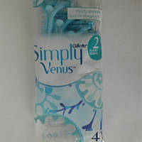 Станок женский одноразовый для бритья Gillette Simply Venus 2 (Satin Care) 4 шт.