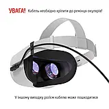 Кабель Oculus Link Meta Quest 2, 3, 3S, Pico 4 USB 3.2, Покращений діаметр 6.5мм (бренд Folem) - Чорний, 5 метрів, фото 4