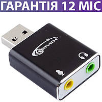 Звуковая карта USB Gemix SC-01 (7.1), черная, разъемы для наушников и микрофона