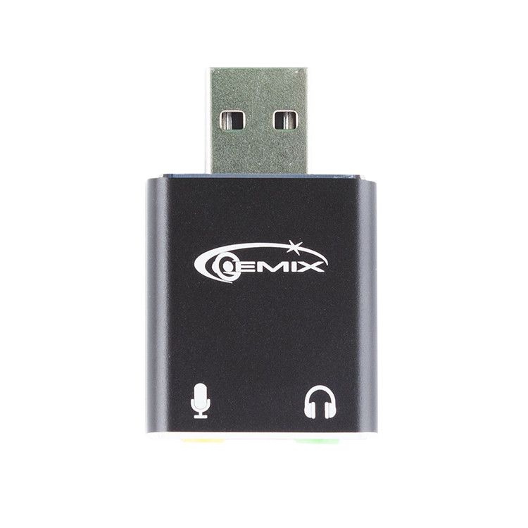 Звуковая карта USB Gemix SC-01 (7.1), черная, разъемы для наушников и ...