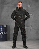 Демисезонная тактический армейский костюм  мультикам 3в1, мужская черная военная форма Poseidon